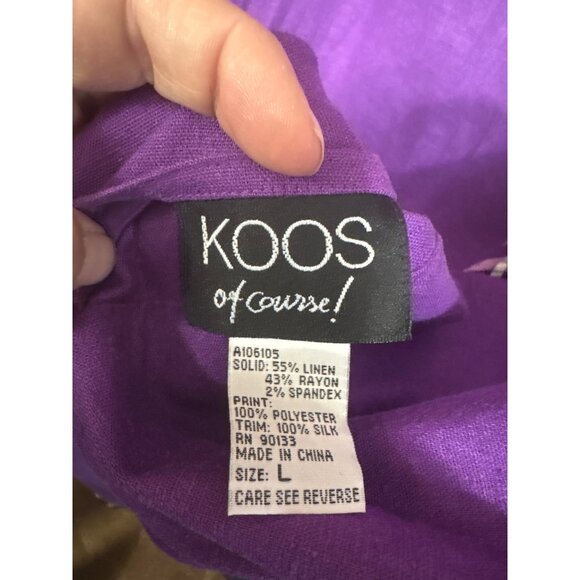 Koos Of Course Reversible Purple & Floral Button-Up Jacket L - Picture 3 of 6
